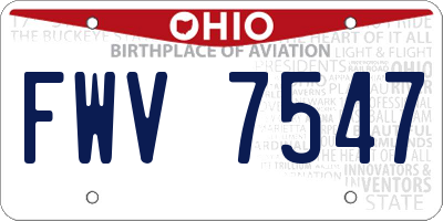 OH license plate FWV7547