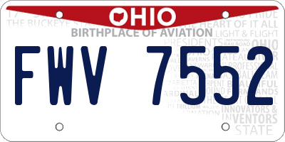 OH license plate FWV7552