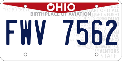 OH license plate FWV7562