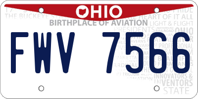 OH license plate FWV7566