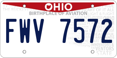 OH license plate FWV7572
