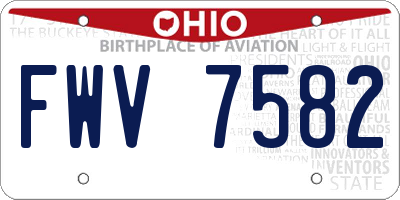 OH license plate FWV7582
