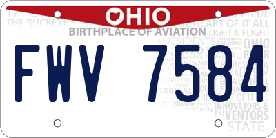 OH license plate FWV7584