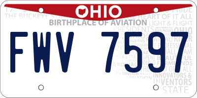 OH license plate FWV7597