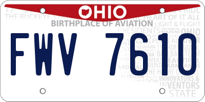 OH license plate FWV7610