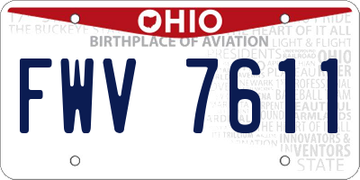 OH license plate FWV7611