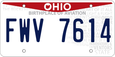 OH license plate FWV7614