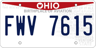 OH license plate FWV7615