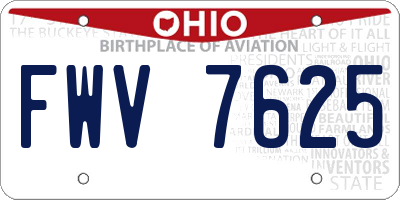OH license plate FWV7625