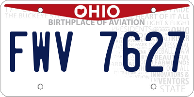 OH license plate FWV7627