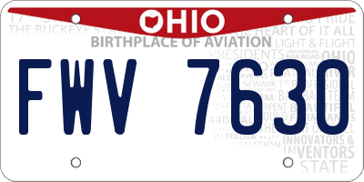 OH license plate FWV7630