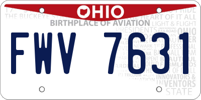 OH license plate FWV7631