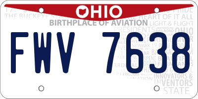 OH license plate FWV7638