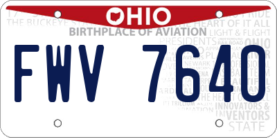 OH license plate FWV7640