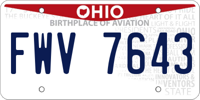 OH license plate FWV7643