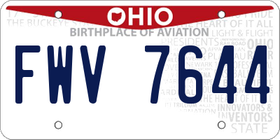 OH license plate FWV7644