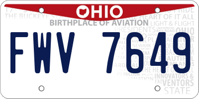 OH license plate FWV7649
