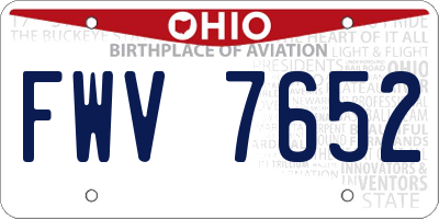 OH license plate FWV7652