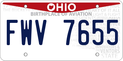 OH license plate FWV7655