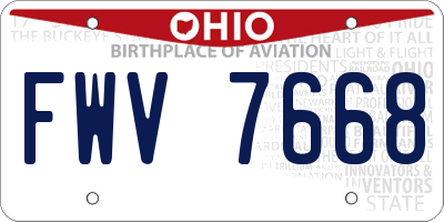OH license plate FWV7668