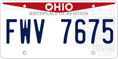 OH license plate FWV7675