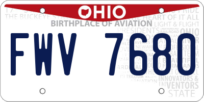 OH license plate FWV7680