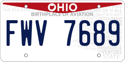 OH license plate FWV7689