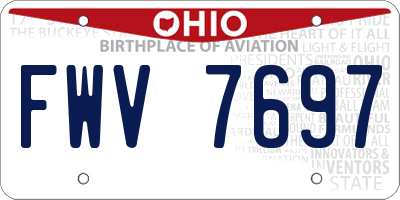 OH license plate FWV7697