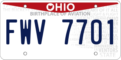 OH license plate FWV7701