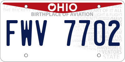 OH license plate FWV7702