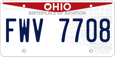 OH license plate FWV7708