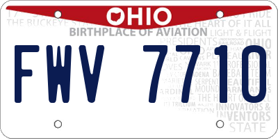 OH license plate FWV7710
