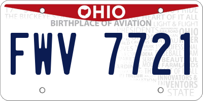 OH license plate FWV7721