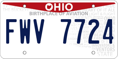 OH license plate FWV7724