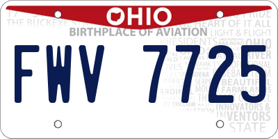 OH license plate FWV7725