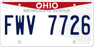 OH license plate FWV7726