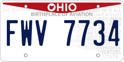OH license plate FWV7734