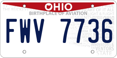 OH license plate FWV7736