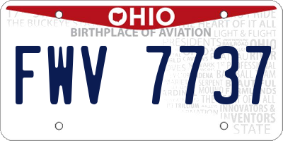 OH license plate FWV7737