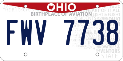 OH license plate FWV7738