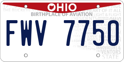 OH license plate FWV7750