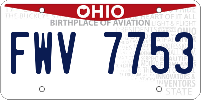 OH license plate FWV7753