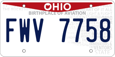 OH license plate FWV7758