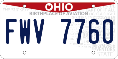 OH license plate FWV7760