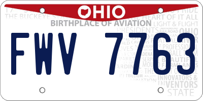 OH license plate FWV7763