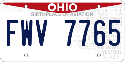 OH license plate FWV7765