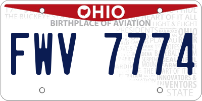OH license plate FWV7774