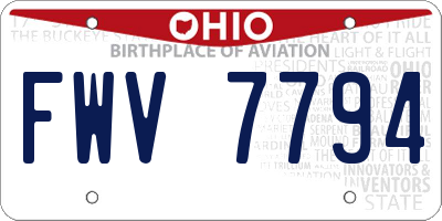 OH license plate FWV7794
