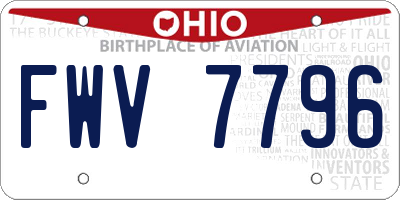 OH license plate FWV7796