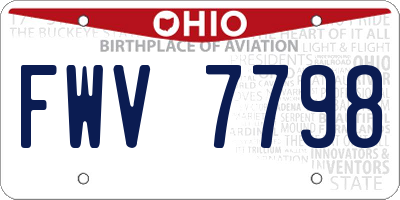 OH license plate FWV7798